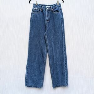 Evermore Jeans Womens S Blue Denim High-rise Straight Leg Ankle